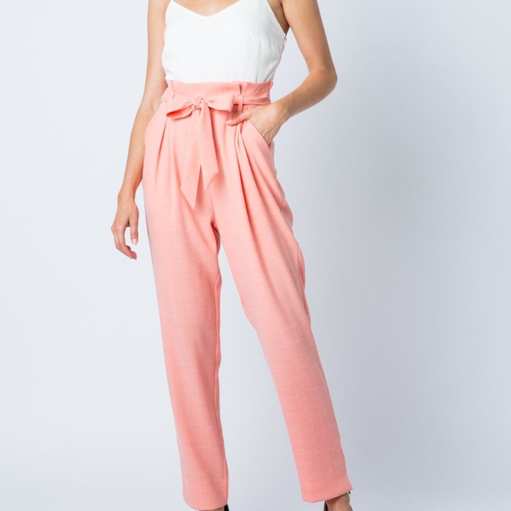 New Living Coral and White Jumpsuit    &Merci